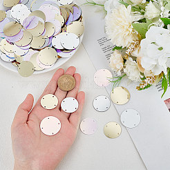 120g 6スタイル 縫い付け式パイン材マルチ連リンク  フラットラウンドい形のPVCプラスチック製のスパンコールの部分  衣装イブニングドレス服ウェディングドレス装飾用の穴付き  ミックスカラー  25~29x0.25mm  穴：1.4~1.6mm  20g /スタイル&nbsp;KY-OC0001-19