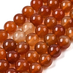 天然石カーネリアンビーズ連売り  ラウンド  12mm  穴：1mm  約32個/連  15インチ&nbsp;G-N0006-12mm-17