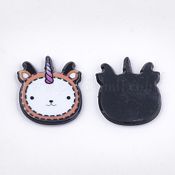 プラスチックカボション  羊  ホワイト  19x17x2mm&nbsp;KY-T010-04