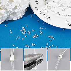 5000個の真鍮つぶし玉  チューブ  銀  2x2x0.15mm  穴：1.5mm&nbsp;KK-BBC0015-75S