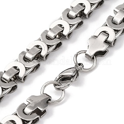 201 ステンレススチール ビザンチン チェーン ネックレス  ステンレス鋼色  24.06インチ（61.1cm）&nbsp;NJEW-F222-30P