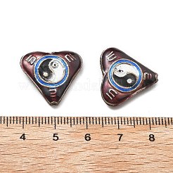 手作り七宝ビーズ  陰陽の心  ココナッツブラウン  18.5~19x20x5~5.5mm  穴：1.2mm&nbsp;CLB-Q002-02D