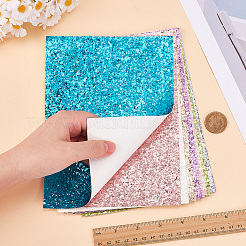 1袋 PVCレザー生地  DIYクラフト用品用  長方形  ミックスカラー  210x150x1mm  8個/袋&nbsp;DIY-CL0002-43B