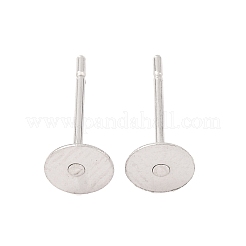 変色しにくい304ステンレススチールスタッドピアス金具  ステンレス鋼色  12x5mm  ピン：0.7mm&nbsp;STAS-E025-5