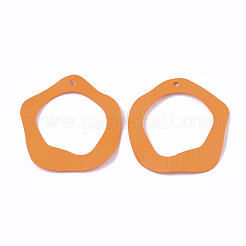 スプレープリントアイアン製ペンダント  リング  ダークオレンジ  36x35x1.5mm  穴：1mm&nbsp;IFIN-S704-17C