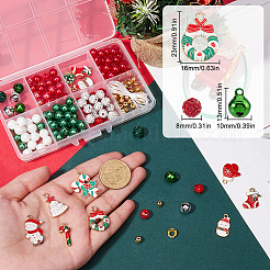 クリスマステーマのDIY合金＆ポリマー粘土ラインストーンブレスレット作成キット  ミックスカラー  24x18x1.8mm  穴：1.5mm&nbsp;DIY-SC0027-63