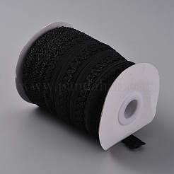 片端トリミング付きポリエステル弾性コード  フラット  ブラック  13mm&nbsp;EC-WH0020-06B