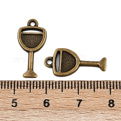 合金のチベット風チャーム  ワイングラス  アンティークブロンズ  19.5x9x1.5mm  穴：1.4mm&nbsp;TIBE-B003-02AB