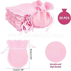 ベルベットのバッグ  ひょうたん形の巾着ジュエリーポーチ  ショッキングピンク  9x7cm&nbsp;TP-NB0001-13B
