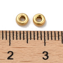 925スターリングシルバースペーサービーズ  フラットラウンド  マットゴールドカラー  3.5x1.5mm  穴：1.2mm&nbsp;STER-M113-04MG