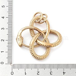 イオンプレーティング（IP）304ステンレスペンダント  丸カン付き  スネークチャーム  アンティーク黄金  37x36.5x4.5mm  穴：7mm&nbsp;STAS-R225-10G