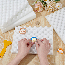 フォンダンケーキの道具  モデリング シェーピング スポンジ パッド  キッチンベーキングケーキデコレーション用  長方形  ホワイト  250x190x30mm  2個/セット&nbsp;AJEW-WH0650-52
