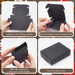 30個2色のクラフト紙ギフトボックス  メーリングボックス  折りたたみボックス  長方形  ミックスカラー  8x6x2cm  15個/カラー&nbsp;CON-DR0001-05