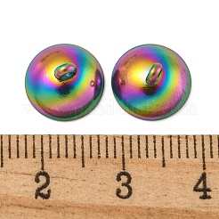 304ステンレススチールビーズキャップペンダントベイル  グローブガラスバブルカバーペンダント用  虹色  10mm  穴：1.8mm&nbsp;STAS-G224-24M-11