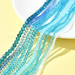 電気メッキガラスビーズセット  混合スタイル  ディープスカイブルー  2~6x2~5mm  穴：0.4~1mm  1連/スタイル&nbsp;EGLA-FS0001-42A