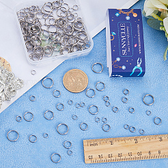 400個 5スタイル 304ステンレススチール スプリットリング  ダブルループ丸カン  ステンレス鋼色  5~12x1~2mm  内径：3.8~10mm  単線：0.5~1mm  80個/スタイル&nbsp;STAS-SC0005-95