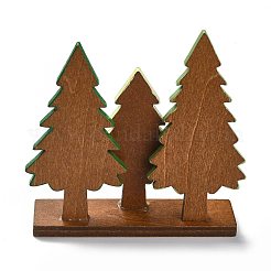 クリスマステーマの飾り  木製クリスマスツリーホームデスクトップディスプレイ装飾  カラフル  89.5x23.5x91mm&nbsp;LS-DJEW-R010-01