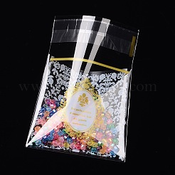 レクタングルセロハンのOPP袋  花柄  きいろ  9.9x6.9cm  一方的な厚さ：0.035mm  インナー対策：6.9x6.9のCM  約95~100個/袋&nbsp;OPC-L001-05