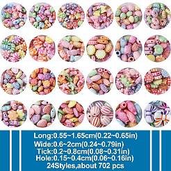 クラフトスタイルのアクリルビーズセット  ミックスカラー  16.5x9x7mm  穴：2~3mm  13pc&nbsp;MACR-FS0001-68