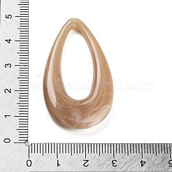 アクリルパーツ  ティアドロップ  キャメル  45x25.2x6mm  穴：1.4mm&nbsp;OACR-E040-01D