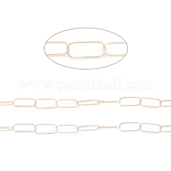 PVD真空メッキ304ステンレス鋼アズキチェーン  溶接されていない  スプールで  ローズゴールド  20x8x1mm  5 m /ロール  16.4フィート（5m）/ロール&nbsp;STAS-B020-02RG