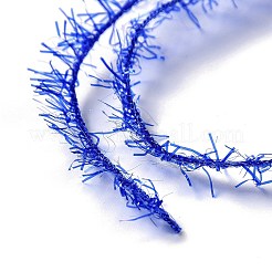 ポリエステルかぎ針編みの糸  きらめくスクラブ糸  布巾用  編み物を飾る工芸品  ブルー  10~13x0.5mm  218.72ヤード（200m）/ロール&nbsp;LS-OCOR-G009-01D