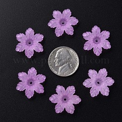 透明なアクリルビーズ  艶消し  花  スミレ  21x19x5.5mm  穴：1.6mm  約930個/500g&nbsp;MACR-S373-117-D04