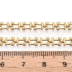 304ステンレススチール長方形リンクチェーン  イオンプレーティング（ip）  ハンダ付け  スプールで  18KGP本金メッキ  6.9x4~4.5x1.5mm&nbsp;STAS-T066-66G
