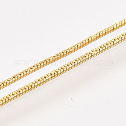 真鍮ラウンドスネークチェーンネックレス作り  カニカン付き  ゴールドカラー  18.5インチ（47.2cm）  1.2mm&nbsp;MAK-T006-11A-G