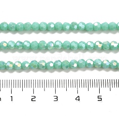 不透明ガラスビーズスタンド  ABカラー  ファセット（32ファセット）  ラウンド  アクアマリン  4.5x4mm  穴：1mm  約87~93個/連  32~33cm&nbsp;EGLA-A035-P4mm-B14
