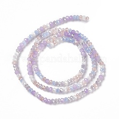 電気メッキガラスビーズセット  ABカラーメッキ  多面カット  そろばん  ライラック  3x2.5mm  穴：0.7mm  約180~185個/連  16.53~17.32インチ（42~44cm）&nbsp;EGLA-S192-001A-B11