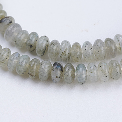 天然石ラブラドライトビーズ連売り  ロンデル  4.5~5x2~2.5mm  穴：0.8mm  約162~166個/連  15インチ&nbsp;G-P354-01-4x2mm