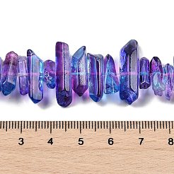 天然染色クォーツビーズ連売り  ツートン  チップ  モーブ  16~35x3~9mm  穴：1mm  約35~39個/連  7.48~7.68インチ（19~19.5cm）&nbsp;G-G791-14Q