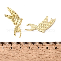 女性の真鍮スタッドピアス  スタッドのピアス  鳥  18KGP本金メッキ  38x22.5mm&nbsp;EJEW-D352-08G