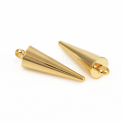 304ステンレスペンダント  スパイク/コーン  ゴールドカラー  18x5.4mm  穴：2mm&nbsp;STAS-I149-06B-G