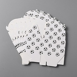 サッカー 模様 クラフト紙のキャンディー ボックス  ホワイト  完成品：8x6x10cm&nbsp;CON-WH0084-34A