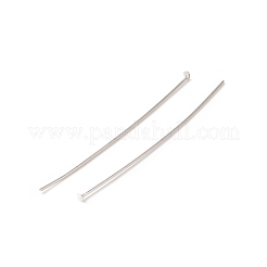 真鍮製平頭ピン  長持ちメッキ  カドミウムフリー＆鉛フリー  プラチナ  50mm  ヘッド：1.8mm  ピン：0.6mm  22ゲージ&nbsp;KK-WH0058-03D-P
