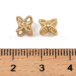 真鍮ダブルビーズキャップ  花  18KGP本金メッキ  7x6.5x6mm  穴：2.2mm&nbsp;KK-K374-23G