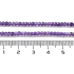 天然石アメジストビーズ連売り  多面カット  正方形  グレードA  2x2x2mm  穴：0.7mm  約166~170個/連  15.16''~15.39''（38.5~39.1センチメートル）&nbsp;X-G-J400-A03-01