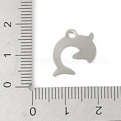 変色しない201ステンレススチールペンダント  イルカチャーム  ステンレス鋼色  18x12x1mm  穴：1.8mm&nbsp;STAS-C108-39P
