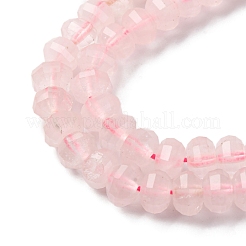 天然石ローズクォーツビーズ連売り  多面カット  カボチャ  8x5mm  穴：1mm  約70~72個/連  14.17''~15.16''（36~38.5センチメートル）&nbsp;G-P587-D11-02