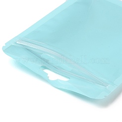 長方形のプラスチック製ジッパー付きギフトバッグ  透明窓付き再封可能な袋  淡いターコイズ  12x9x0.15cm  片側の厚さ：2.5ミル（0.065mm）&nbsp;OPP-B006-02C-05