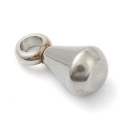 変色防止201ステンレススチールチェーンエクステンダードロップ  ティアドロップ  ステンレス鋼色  8x4mm  穴：1.6mm&nbsp;STAS-G245-13A