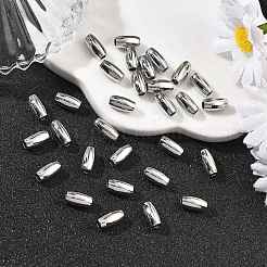 シェグレイスの真鍮ビーズ  バレル  カドミウムフリー＆ニッケルフリー＆鉛フリー  プラチナメッキ  8x4mm  穴：2mm&nbsp;XGRPCH748-192P