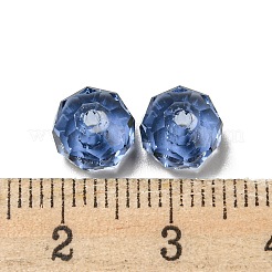 透明なk9ガラスビーズ  多面カット  ロンデル  モンタナ州  6x4mm  穴：1.2mm&nbsp;GLAA-E048-02-22