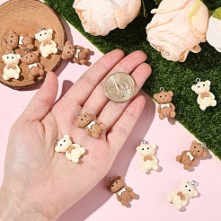 不透明樹脂ペンダント10個  クマ  ビスク  27x15mm  穴：2mm  10個/セット&nbsp;RESI-YW0004-12A