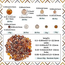 DIYビーズキット  アクリルビーズ入り  ガラスビーズ  ゴールデンロッド  3~22.5x3~21x3~13mm  穴：1~5.5mm&nbsp;DIY-SC0029-81A