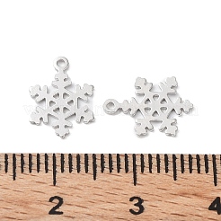 ロジウムメッキ 925 スターリングシルバー チャーム  スノーフレークチャーム  プラチナメッキ  11.5x8x0.6mm  穴：0.9mm&nbsp;STER-C003-19P