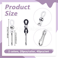 ジーンズ用シリコンジッパーホルダーアッパー40個2色  304ステンレススチール留め具付き  ミックスカラー  37mm  20個/カラー&nbsp;HJEW-NB00228