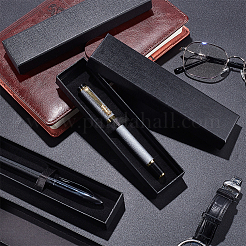 ボール紙ペンのパッケージボックス  ペンのギフトボックス  長方形  ブラック  17.4x4.4x2.2cm&nbsp;LS-CON-WH0086-108